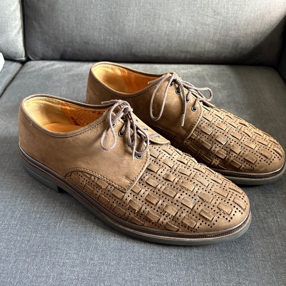 Salamander Sportiv Men's Tan Perforated Leather Suede Oxfords Size 9.5